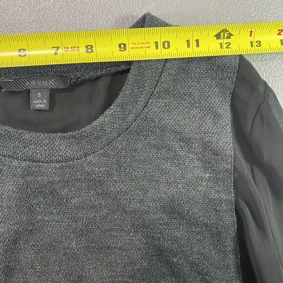 ARYN K Anthropologie Blouse Tunic Sheer Long Sleeve High Low Hem Womens S Black - Picture 5 of 10